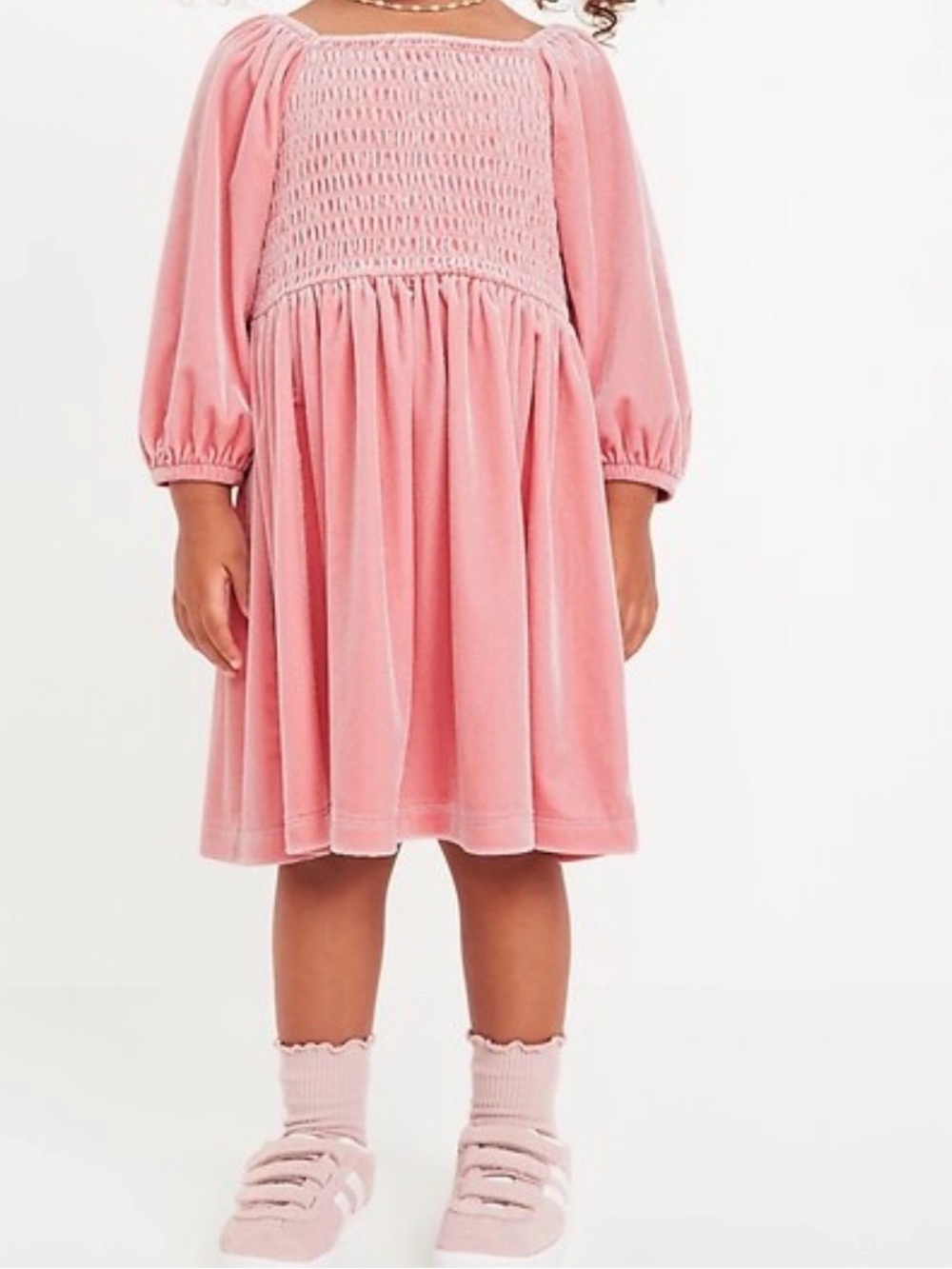 Old Navy Toddler Pink Smocked Velvet Dress 4t
